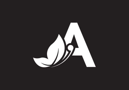 this is a creative A letter butterfly icon designのイラスト素材