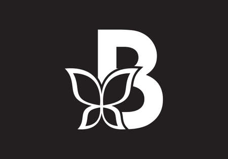 this is a creative B letter butterfly icon designのイラスト素材