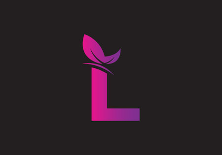 this is a creative L letter butterfly icon designのイラスト素材
