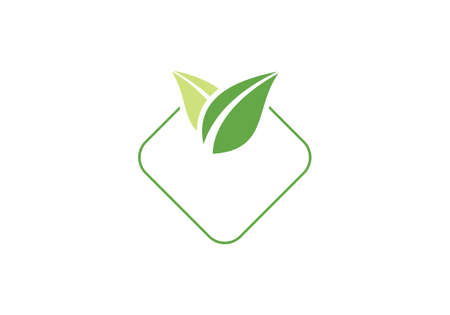 green shape leaf shape iconのイラスト素材