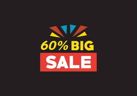 Big sale icon in flat style. Big sale vector illustration on black background. Big sale business...