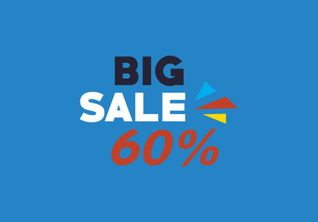 Big sale. Vector illustration on a blue background. Flat style.