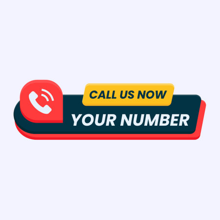 call us now button call sign icon with Phone numberのイラスト素材
