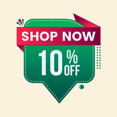 up to 10% off shop now offer banner designのイラスト素材