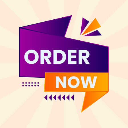 order now label badge flat vectorのイラスト素材