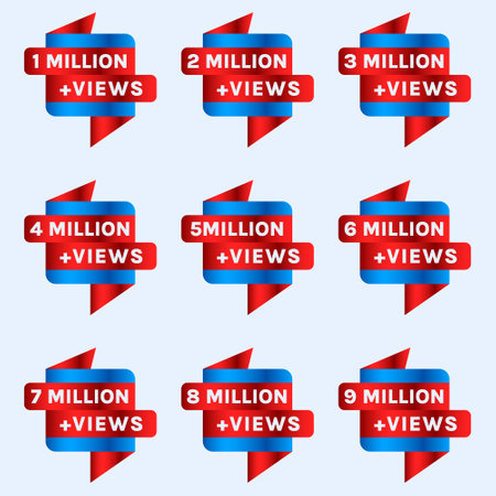million views celebration background design banner setのイラスト素材