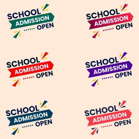 school admission open banner tag vector setのイラスト素材