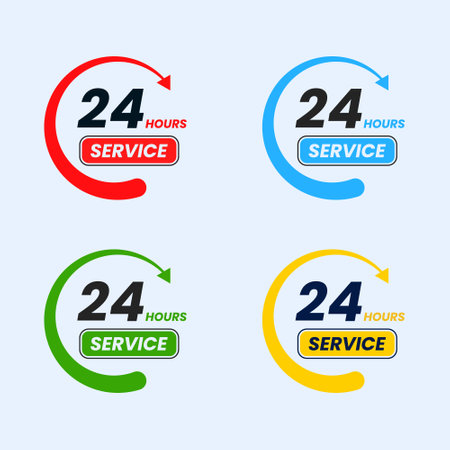 24 hours service everyday vectorのイラスト素材