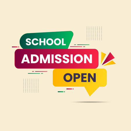 school admission open text promotional banner for social media post templateのイラスト素材