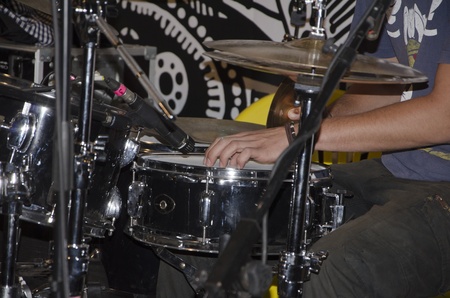 hands of drummer. jazz festival in koktebelの写真素材