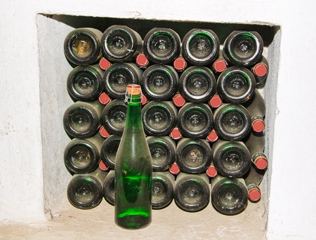 production of the classic champagne in winnery
