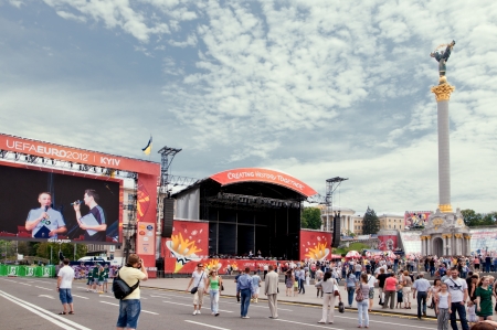 Fan zone Euro2012 in Kyivのeditorial素材