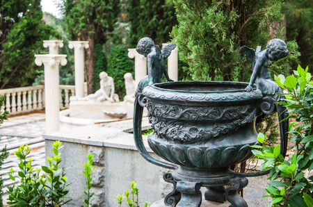 Angel sculpture in the parkの写真素材