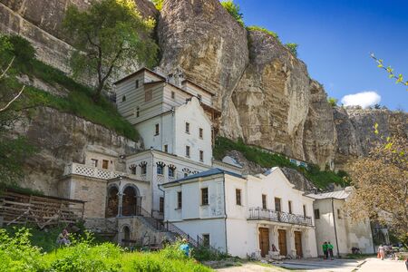 medieval cave city and monastery in the mountainsの写真素材