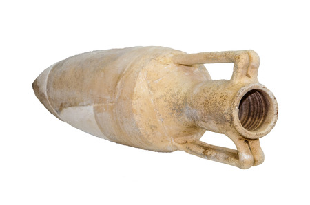 fragments of destroyed ancient amphoras from the excavations