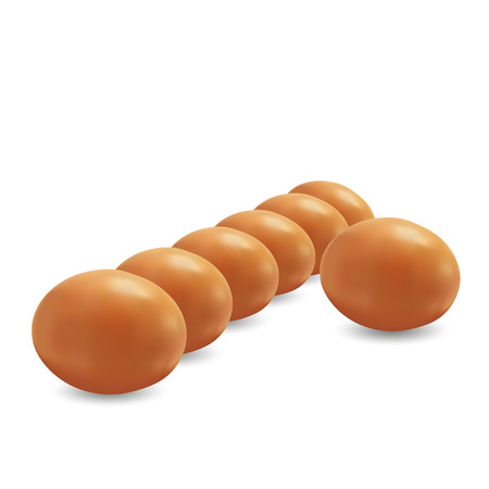 range of eggs against white backgroundのイラスト素材