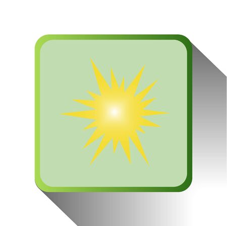 green icon of sun on white backgroundのイラスト素材