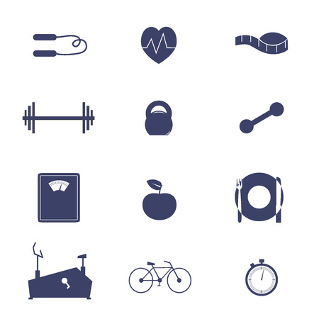 set of symbols for fitnessのイラスト素材