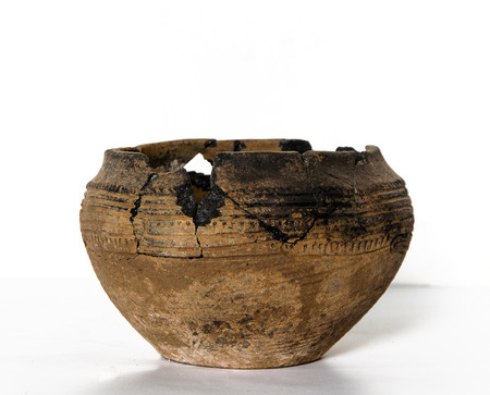 fragments of destroyed ancient pottery from the excavationsのeditorial素材