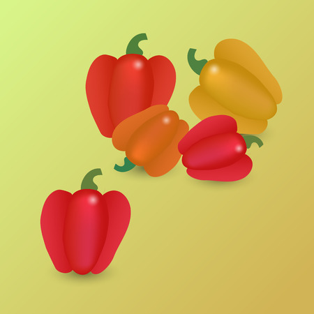 vector image pepper on greenのイラスト素材