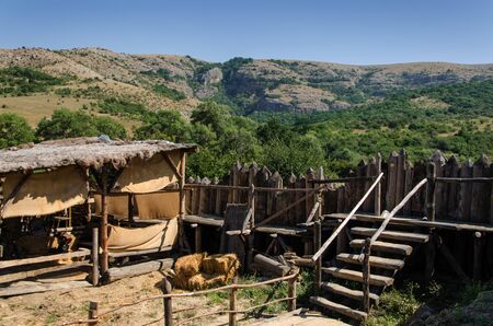 Houses in Vikings Ethno Village, Crimeaの写真素材