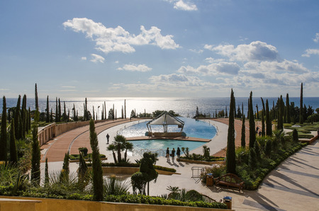 Hotel resort with pool, Black Sea, Crimeaの写真素材