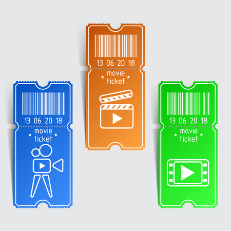 Vector tickets in the style of icons. Ticket Template for web and applicationsのイラスト素材