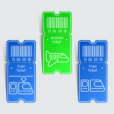 Vector tickets in the style of icons. Ticket Template for web and applicationsのイラスト素材
