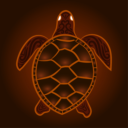 Turtle in the darkのイラスト素材