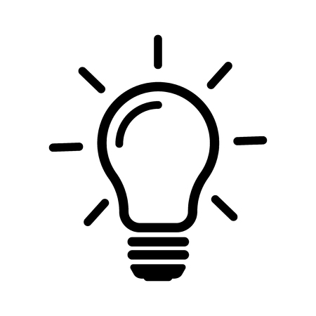 Light Bulb line icon, isolated on white background. Flat style for graphic designのイラスト素材