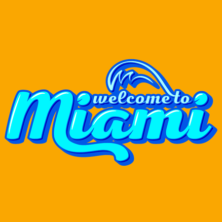 Text design Welcome to Miamiのイラスト素材