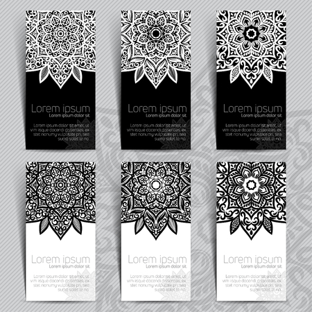 Template for business cards or invitation in black and whiteのイラスト素材