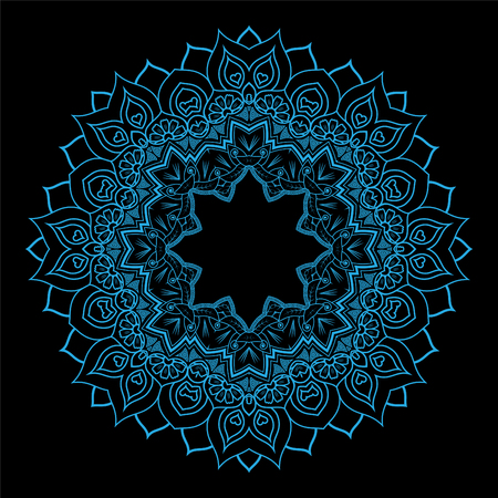 Vector Mandala with flowers ornament for background or postcardのイラスト素材