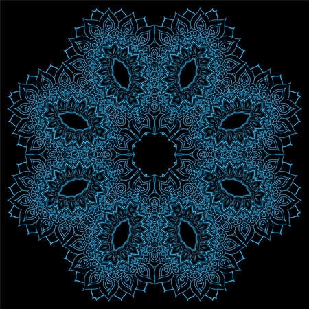 Vector Mandala with flowers ornament for background or postcardのイラスト素材