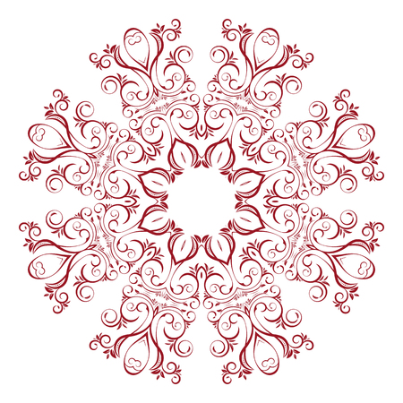 Vector Mandala with flowers ornament for background or postcardのイラスト素材