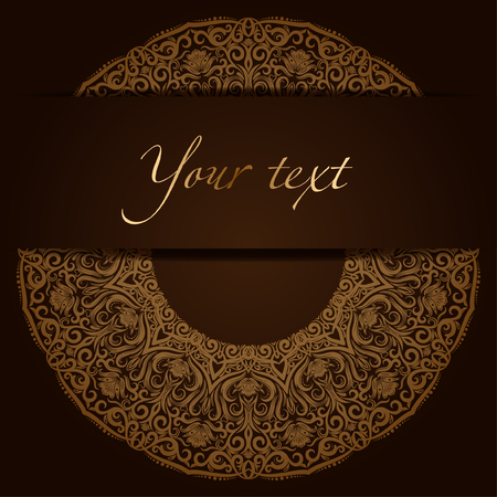 Vector Mandala with flowers ornament for background or postcardのイラスト素材