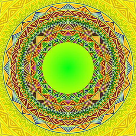 Vector Mandala with flowers ornament for background or postcardのイラスト素材
