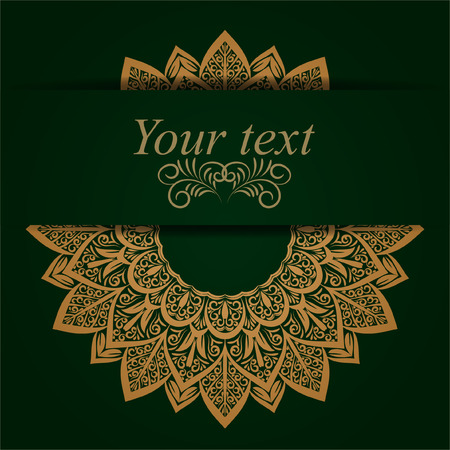 Vector Mandala with flowers ornament for background or postcardのイラスト素材