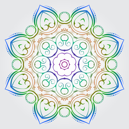 Vector Mandala with flowers ornament for background or postcardのイラスト素材