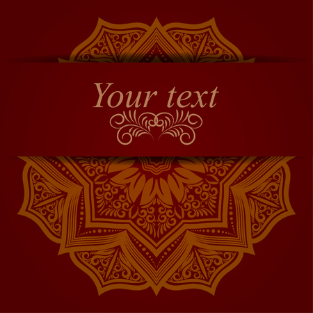 Vector Mandala with flowers ornament for background or postcardのイラスト素材