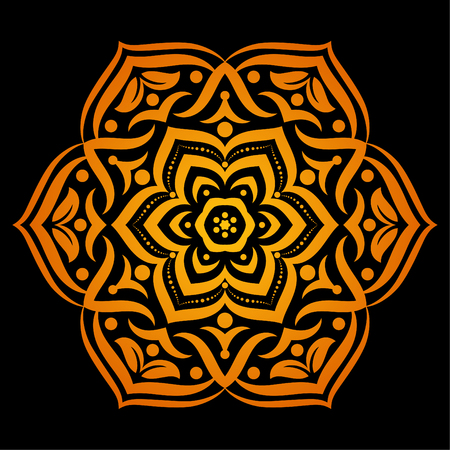 Vector Mandala with flowers ornament for background or postcardのイラスト素材