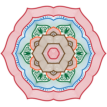 Vector Mandala with flowers ornament for background or postcardのイラスト素材