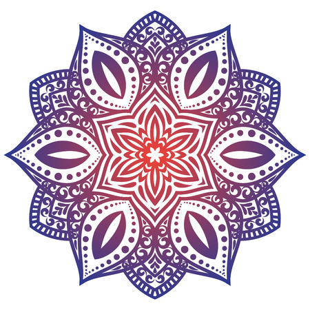Vector Mandala with flowers ornament for background or postcardのイラスト素材