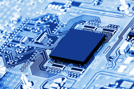 Electronic circuit board close up 