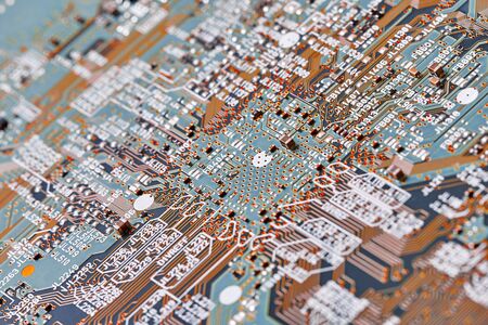 Electronic circuit board close up.の写真素材