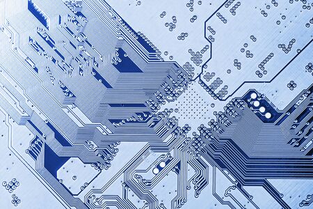 Electronic circuit board close up.