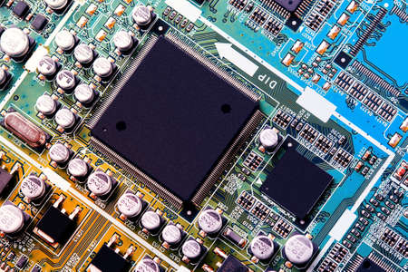 Electronic circuit board close up. Background can use the Internet, print advertising and design