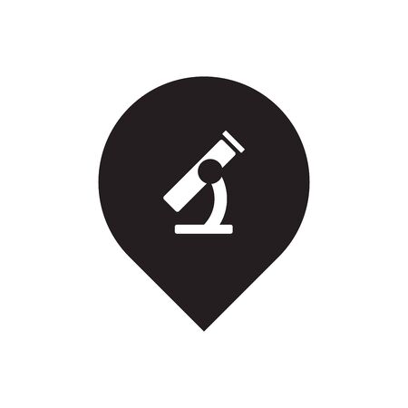 microscope icon. Pointer of microscope. Pointer scientific institute. Stock vector illustrationのイラスト素材
