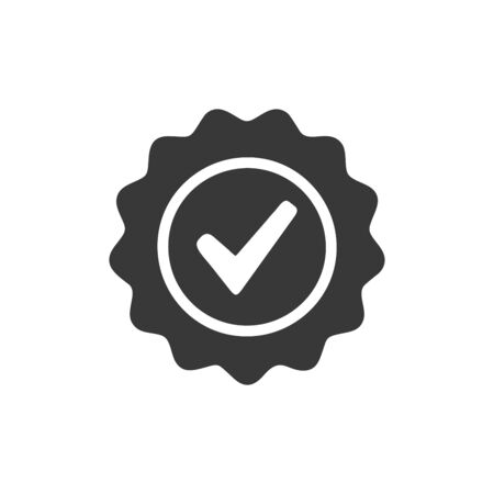 Check mark icon. Check button. Flat design style. Stock vector illustrationのイラスト素材