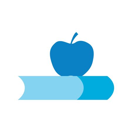 Apple and book - education symbol. Stock Vector illustration isolated on white background.のイラスト素材